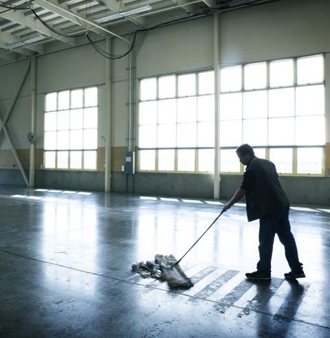 AC's Janitorial Service | Brevard, NC | sweeping debris from floor