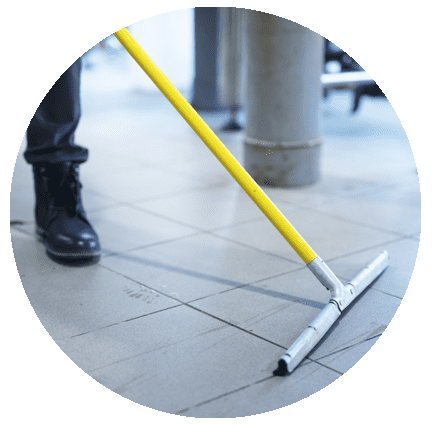 AC's Janitorial Service | Brevard, NC | using squeegee on tile floor